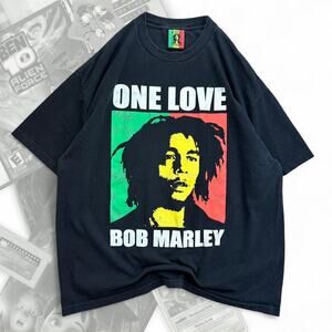 Vintage Black Bob Marley One Love Graphic Tee